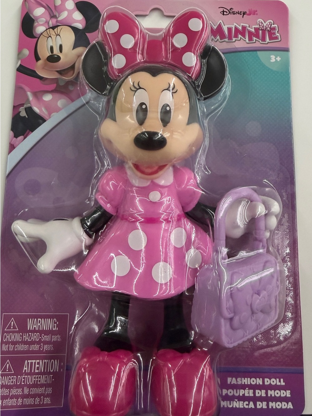 Disney Minnie Mouse Pink & Purple Polka Dot Fashion Doll with Purse